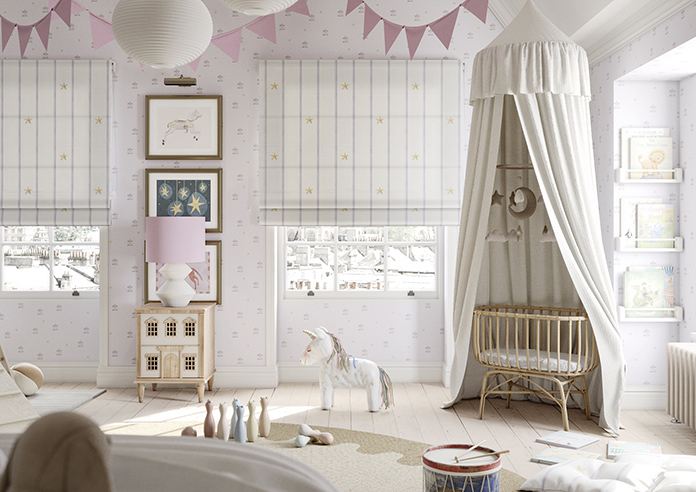 Merrily, Merry Stripy Violet - Roman Blind - Image 3
